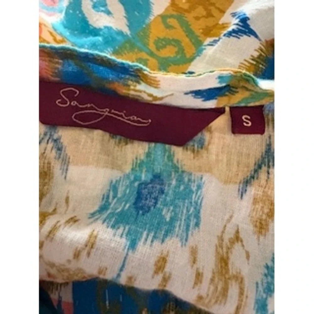 Sangria Maxi Dress S Multicolor Ikat Tiered Boho Tassel Cotton Summer Festival - Picture 6 of 8
